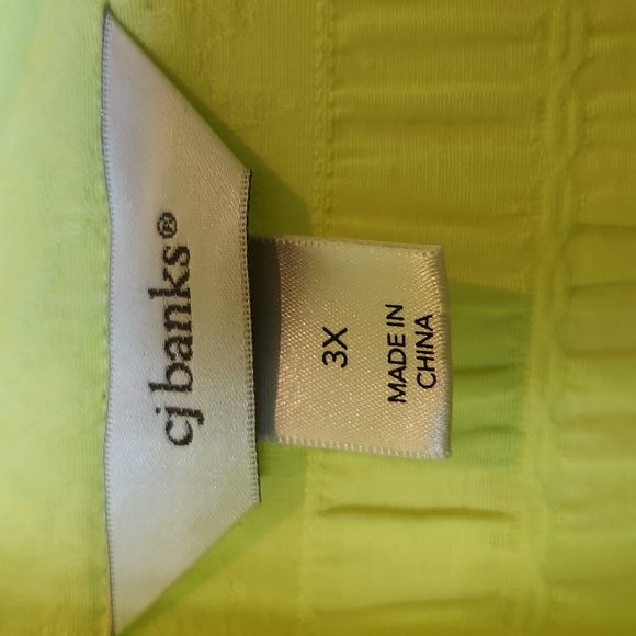 CJ BANKS size 3X zip front lightweight jacket with pockets. Beautiful chartreuse - Picture 8 of 10
